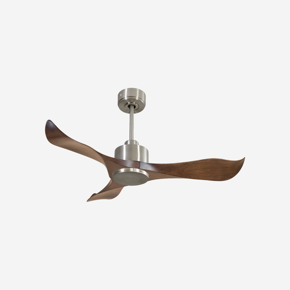 Ventilatore da soffitto Reversibile Termostato Wifi Motore CC Tetti inclinati Telecomando Adattatore 2/3 lame Hypersilence Memoria