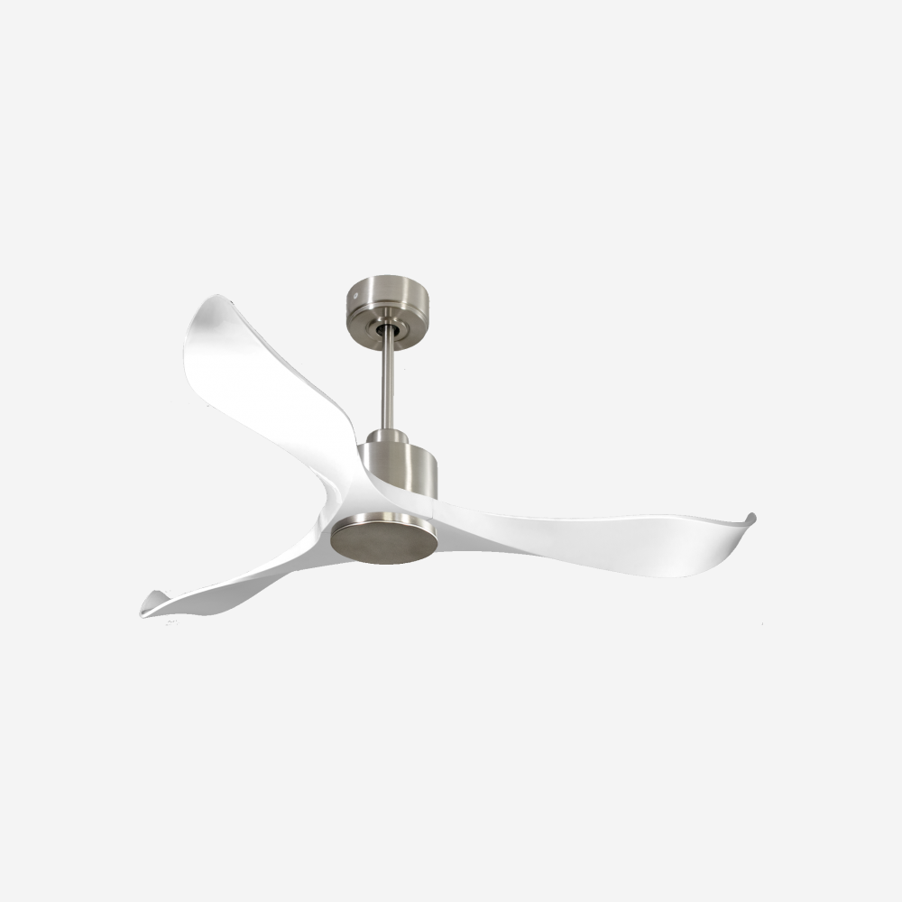 Ventilatore da soffitto Reversibile Termostato Wifi Motore CC Tetti inclinati Telecomando Adattatore 2/3 lame Hypersilence Memoria