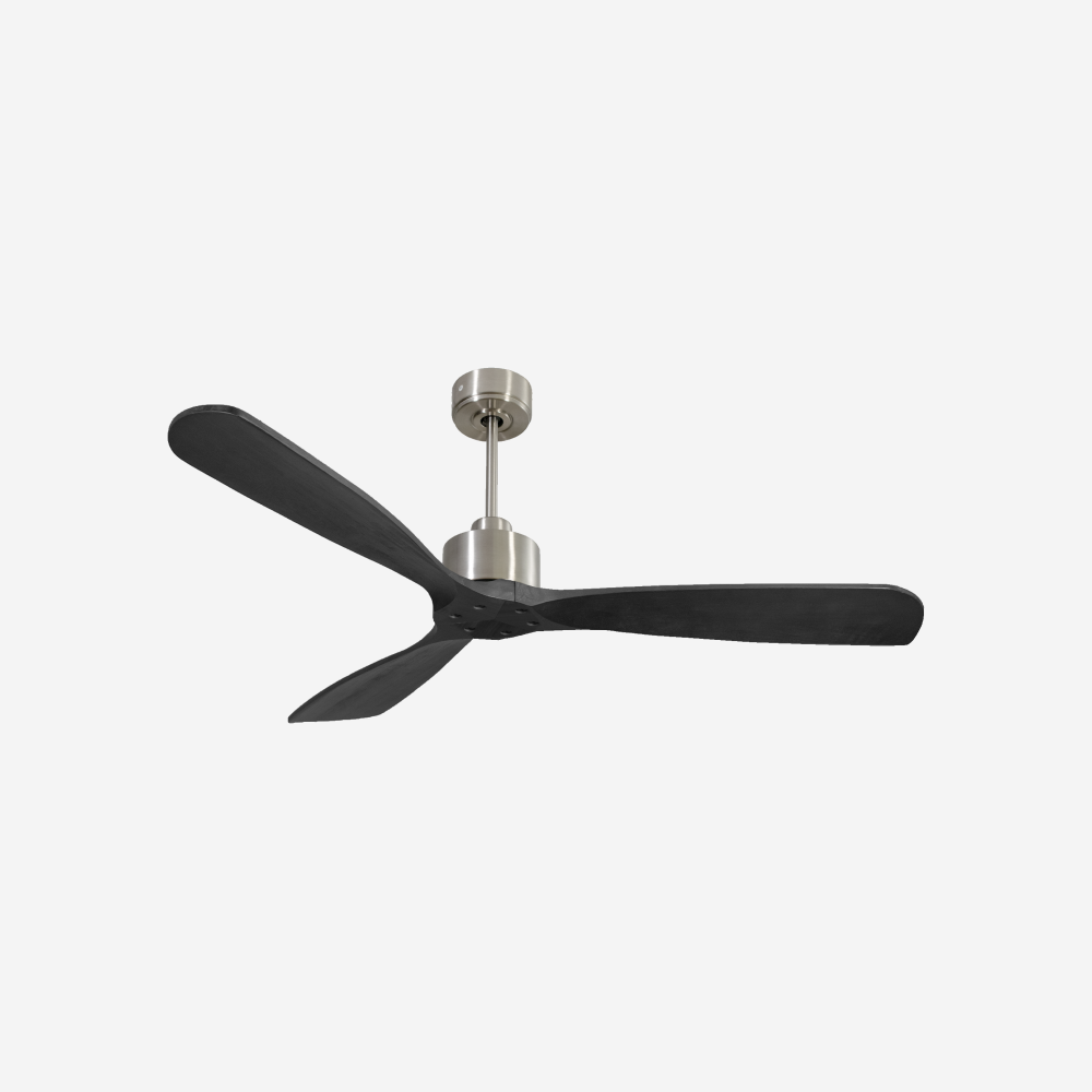 Ventilatore da soffitto Reversibile Termostato Wifi Motore CC Tetti inclinati Telecomando Hypersilence Memoria FullWood