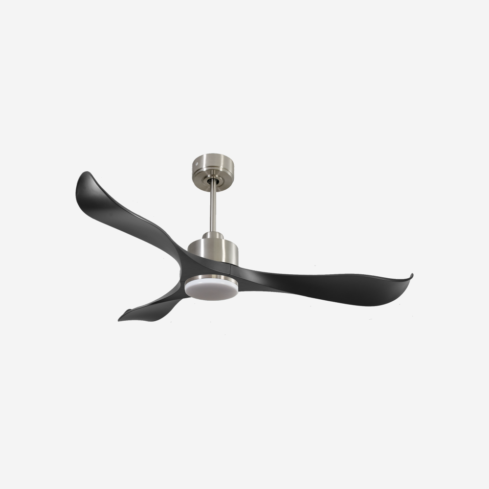 Ventilateur de plafond Réversible  Thermostat Dimmable Wifi Moteur à courant continu Toits en pente Télécommande Lumière à trois tons Adaptateur 2/3 Lames