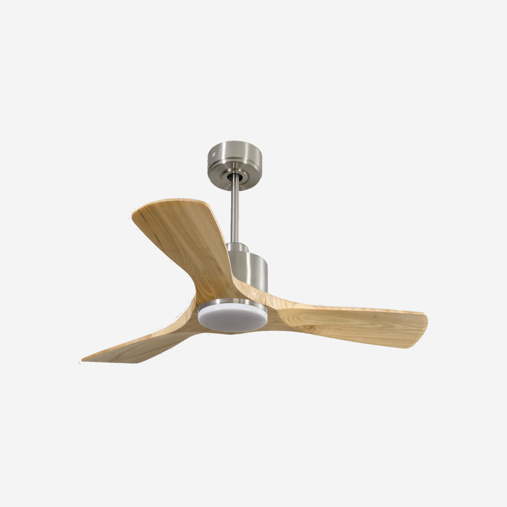 Ventilateur de plafond Réversible  Thermostat Dimmable Wifi Moteur à courant continu Toits en pente Télécommande Lumière à trois tons Hypersilence Mémoire