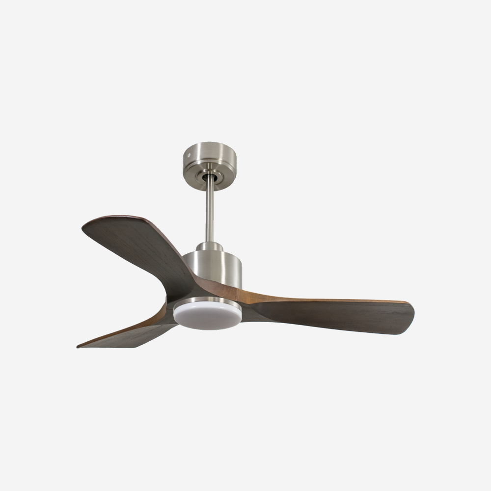 Ventilatore da soffitto Reversibile Termostato Dimmabile Wifi Motore CC Tetti inclinati Telecomando Luce a tre toni Hypersilence Memoria