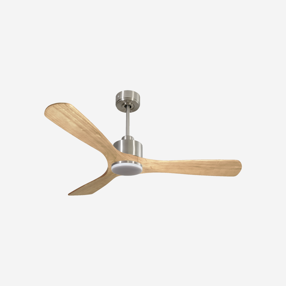 Ventilatore da soffitto Reversibile Termostato Dimmabile Wifi Motore CC Tetti inclinati Telecomando Luce a tre toni Hypersilence Memoria Shopify Vendible (AUTOMATICO)