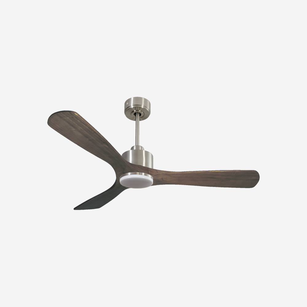Ventilatore da soffitto Reversibile Termostato Dimmabile Wifi Motore CC Tetti inclinati Telecomando Luce a tre toni Hypersilence Memoria