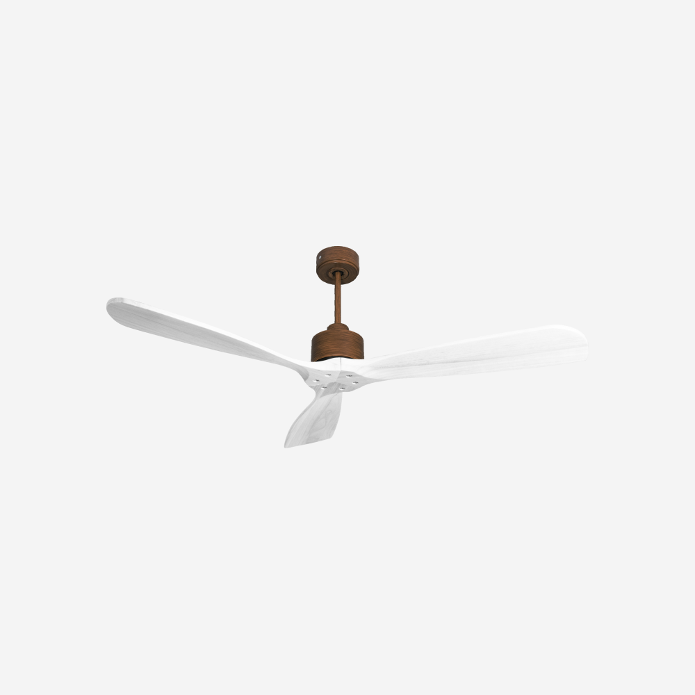 Ventilatore da soffitto Reversibile Termostato Wifi Motore CC Tetti inclinati Telecomando Hypersilence Memoria FullWood Shopify Vendible (AUTOMATICO)