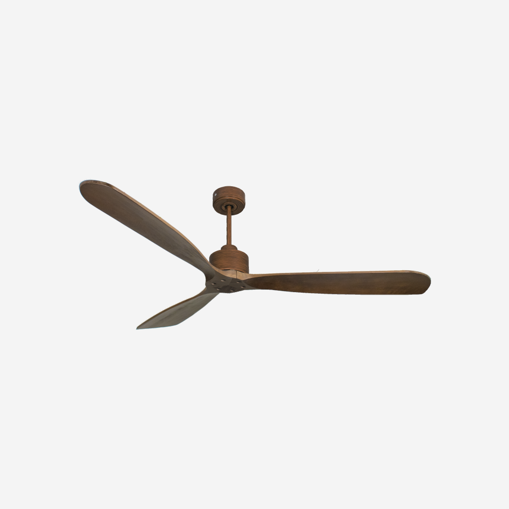 Ventilatore da soffitto Reversibile Termostato Wifi Motore CC Tetti inclinati Telecomando Hypersilence Memoria FullWood