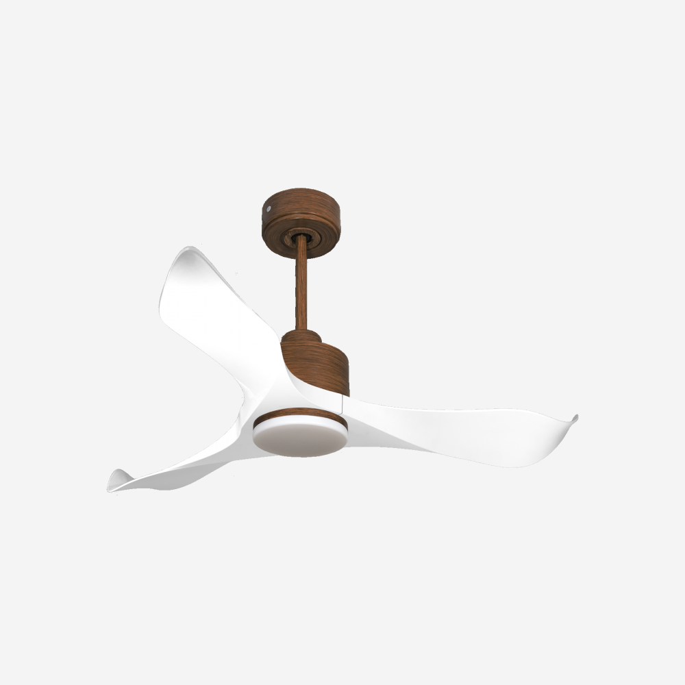 Ventilatore da soffitto Reversibile Termostato Dimmabile Wifi Motore CC Tetti inclinati Telecomando Luce a tre toni Adattatore 2/3 lame Hypersilence Memoria