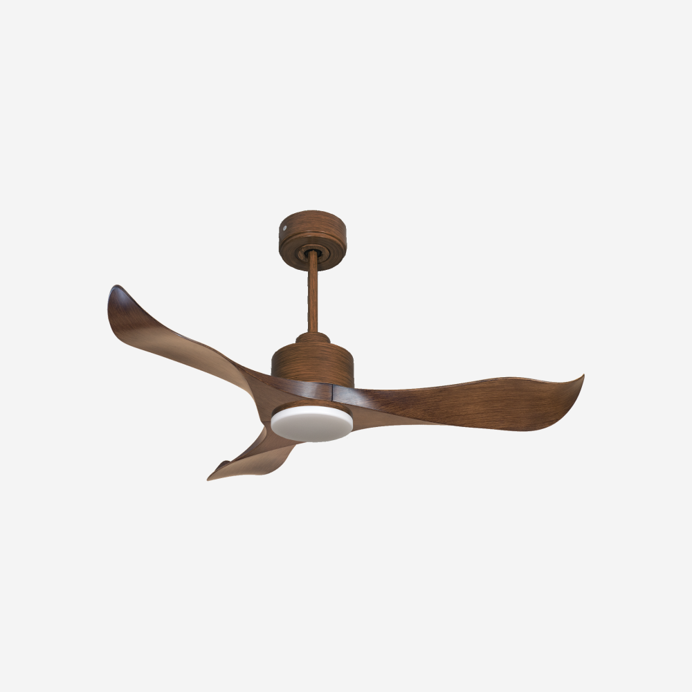 Ventilatore da soffitto Reversibile Termostato Dimmabile Wifi Motore CC Tetti inclinati Telecomando Luce a tre toni Adattatore 2/3 lame Hypersilence Memoria