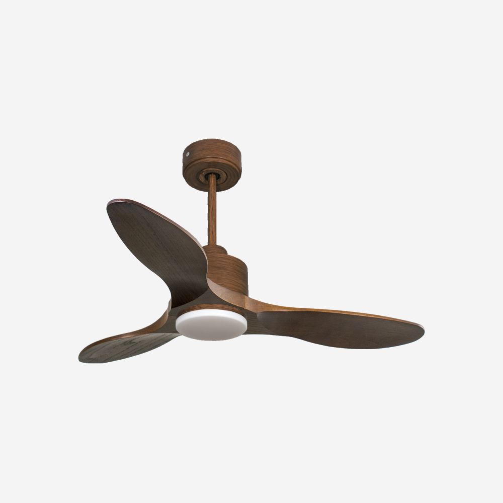 Ventilatore da soffitto Reversibile Termostato Dimmabile Wifi Motore CC Tetti inclinati Telecomando Luce a tre toni Hypersilence Memoria