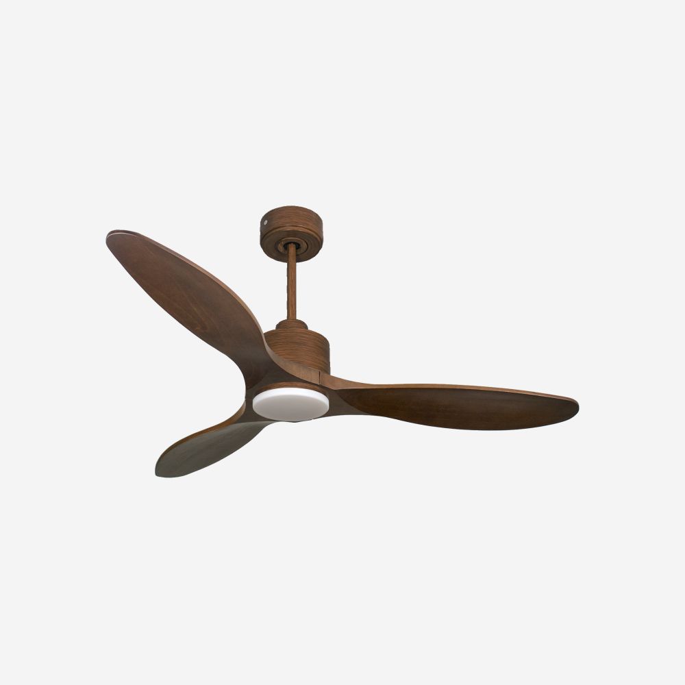 Ventilatore da soffitto Reversibile Termostato Dimmabile Wifi Motore CC Tetti inclinati Telecomando Luce a tre toni Hypersilence Memoria