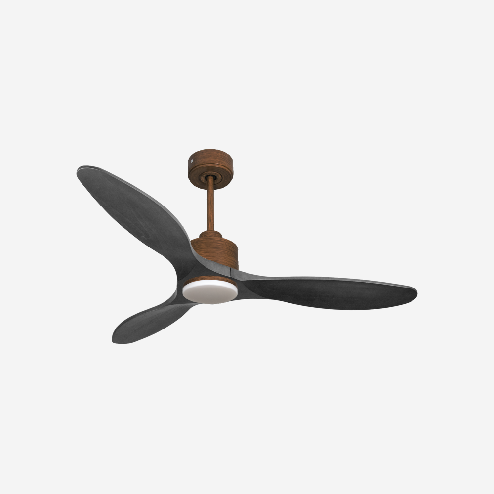 Ventilatore da soffitto Reversibile Termostato Dimmabile Wifi Motore CC Tetti inclinati Telecomando Luce a tre toni Hypersilence Memoria