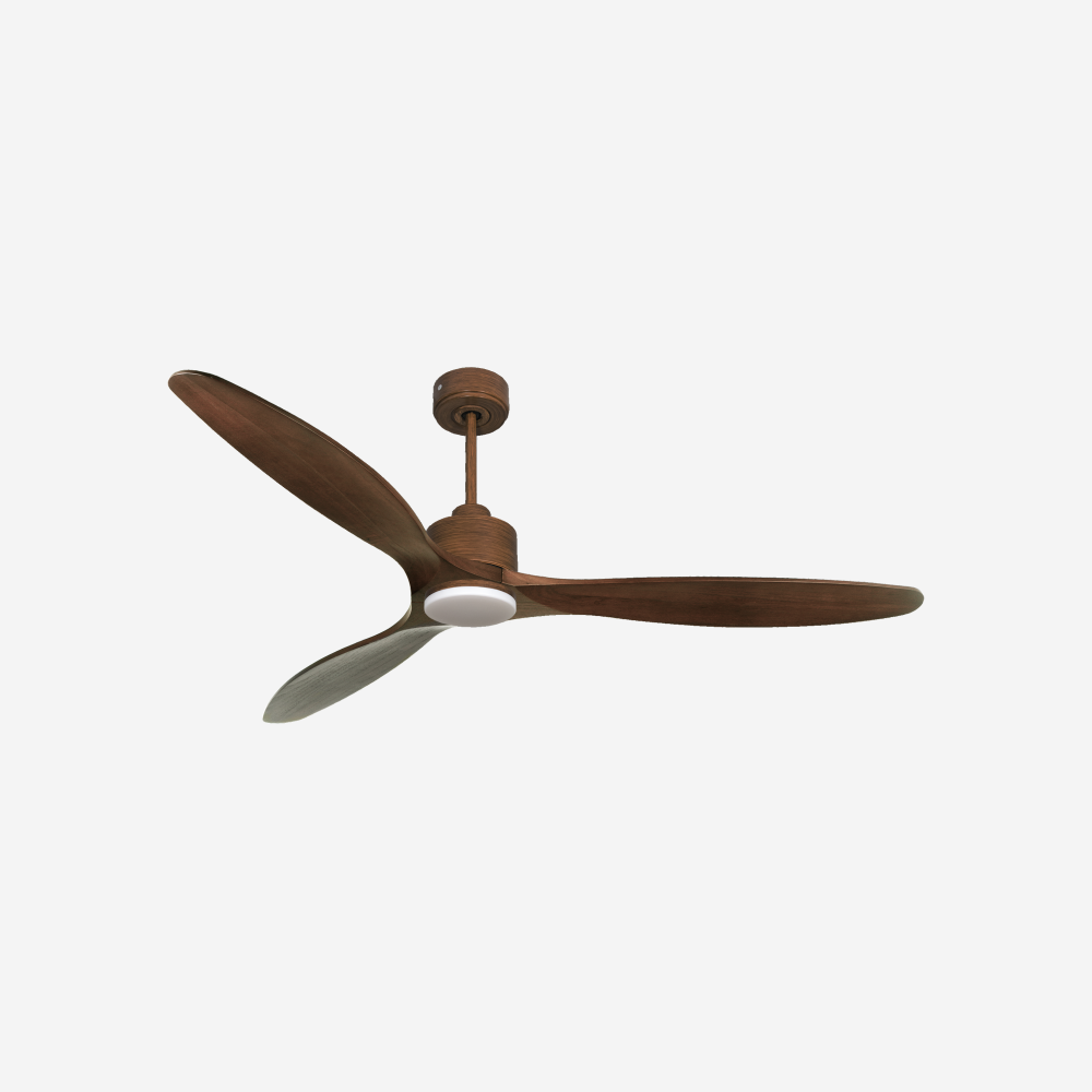 Ventilatore da soffitto Reversibile Termostato Dimmabile Wifi Motore CC Tetti inclinati Telecomando Luce a tre toni Hypersilence Memoria