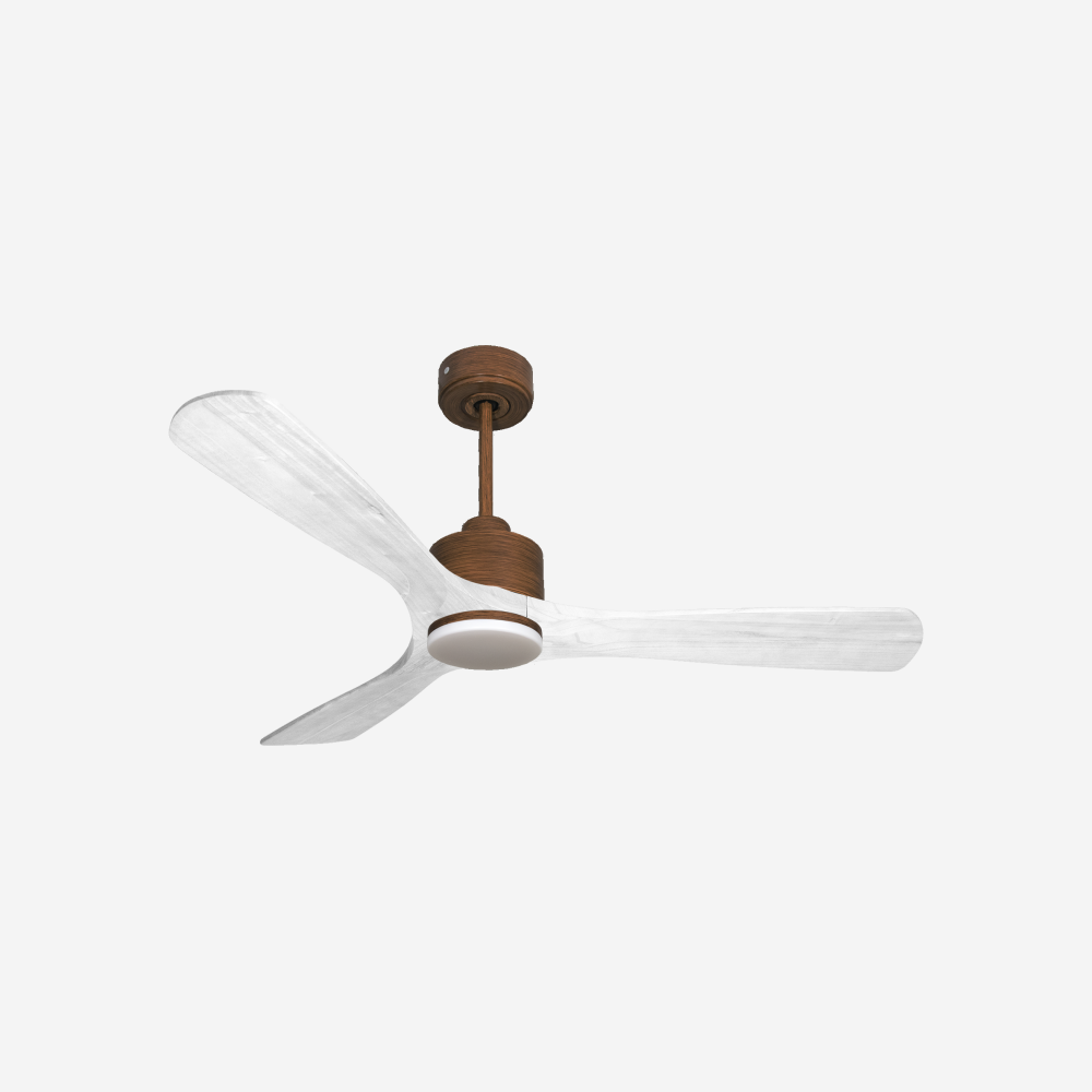 Ventilatore da soffitto Reversibile Termostato Dimmabile Wifi Motore CC Tetti inclinati Telecomando Luce a tre toni Hypersilence Memoria Shopify Vendible (AUTOMATICO)