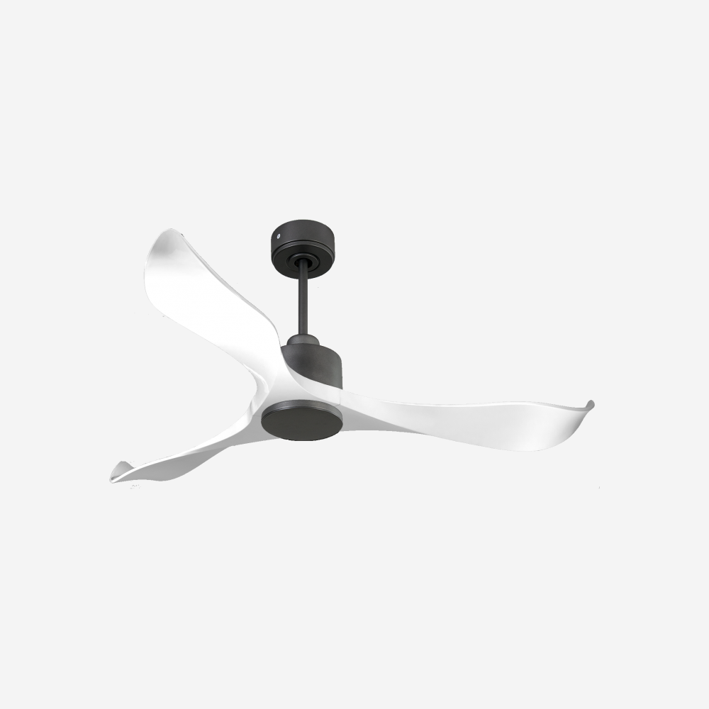Ventilatore da soffitto Reversibile Termostato Wifi Motore CC Tetti inclinati Telecomando Adattatore 2/3 lame Hypersilence Memoria