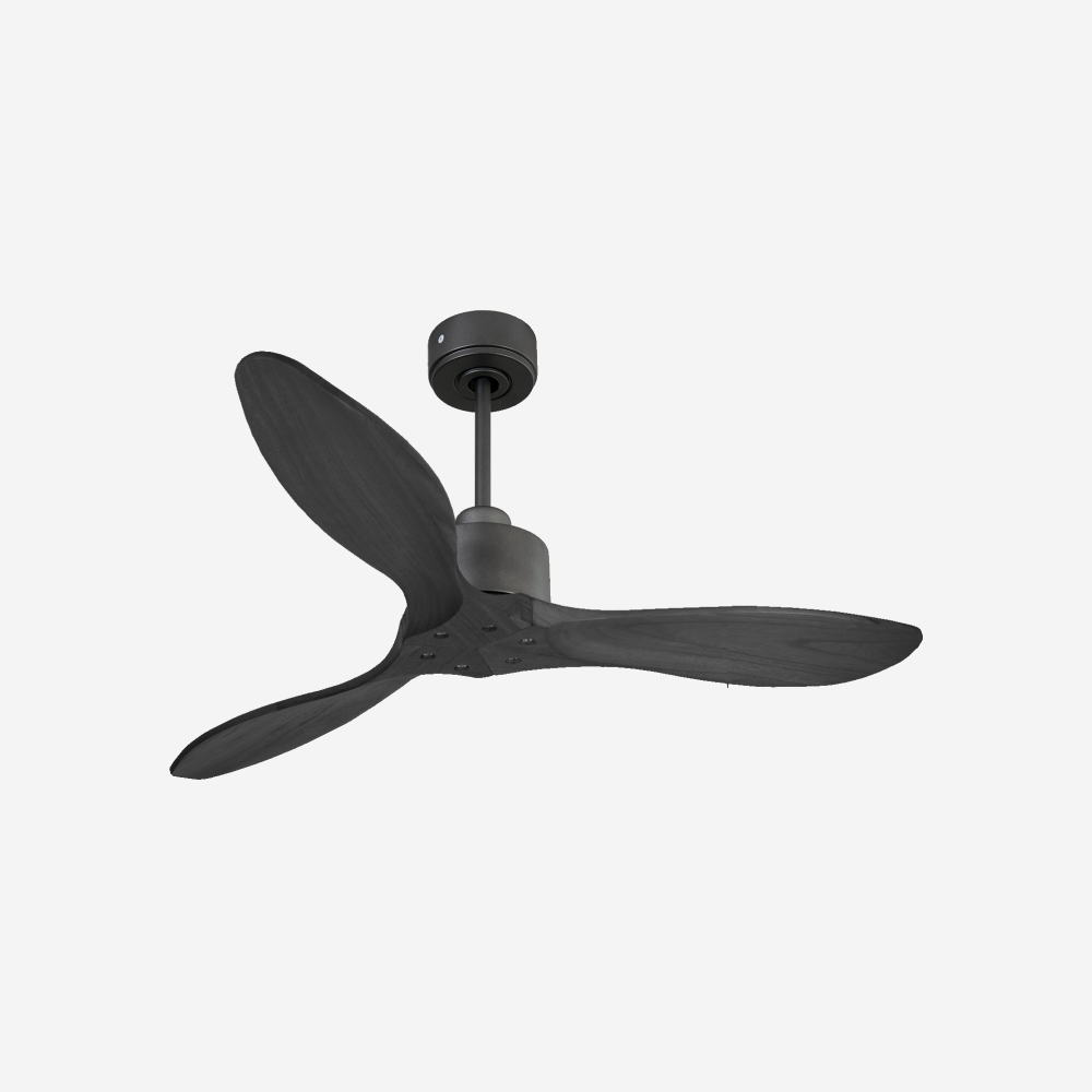 Ventilatore da soffitto Reversibile Termostato Wifi Motore CC Tetti inclinati Telecomando Hypersilence Memoria FullWood