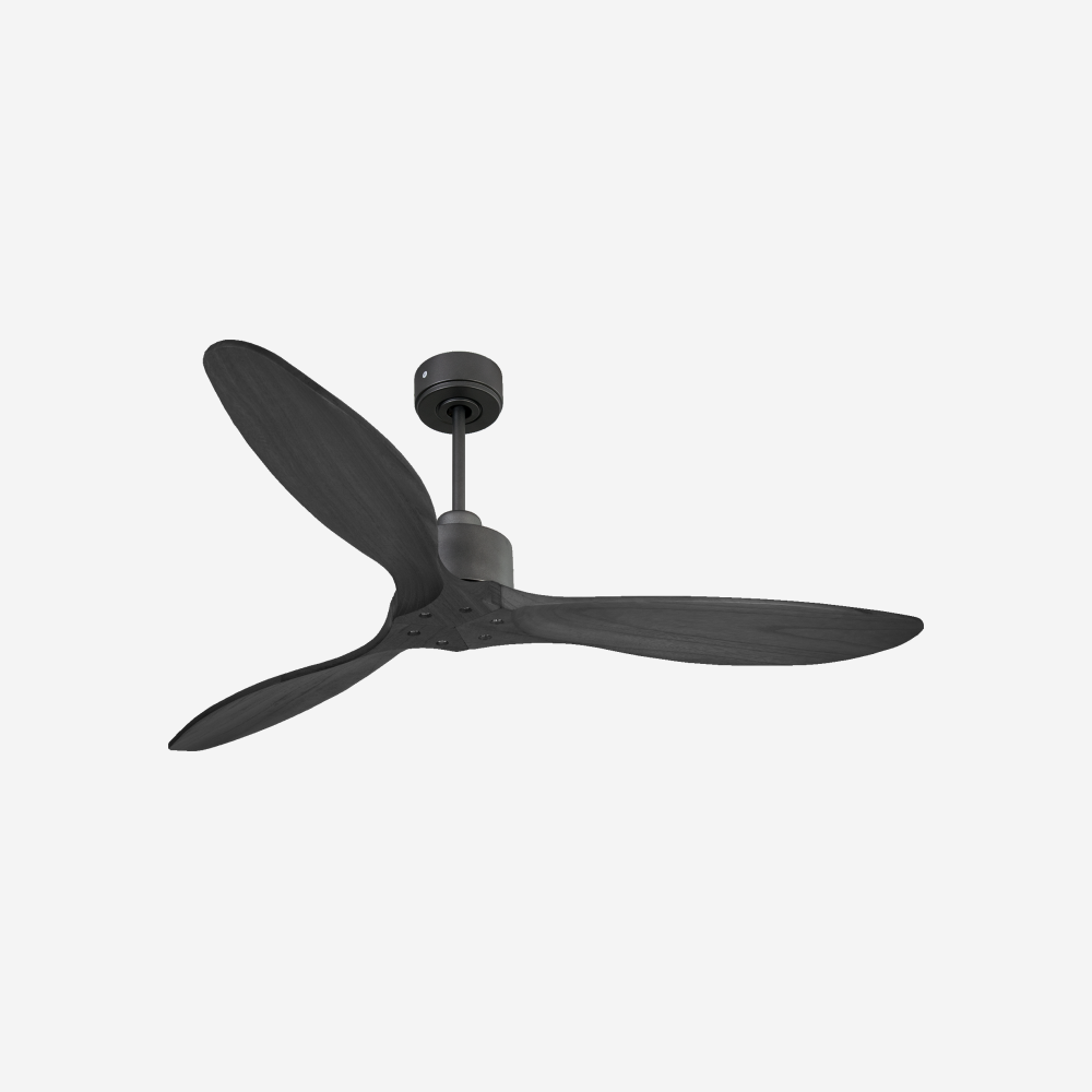 Ventilatore da soffitto Reversibile Termostato Wifi Motore CC Tetti inclinati Telecomando Hypersilence Memoria FullWood