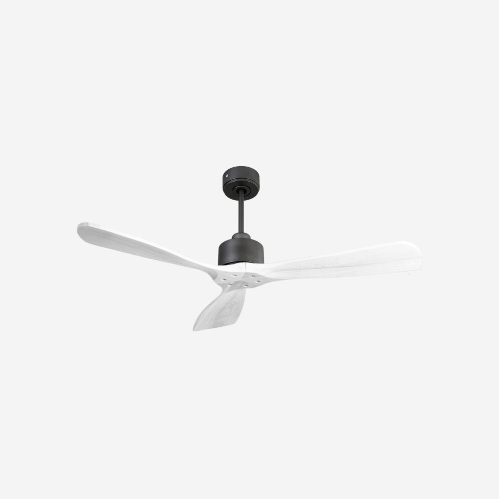 Ventilateur de plafond Réversible  Thermostat Wifi Moteur à courant continu Toits en pente Télécommande Hypersilence Mémoire FullWood