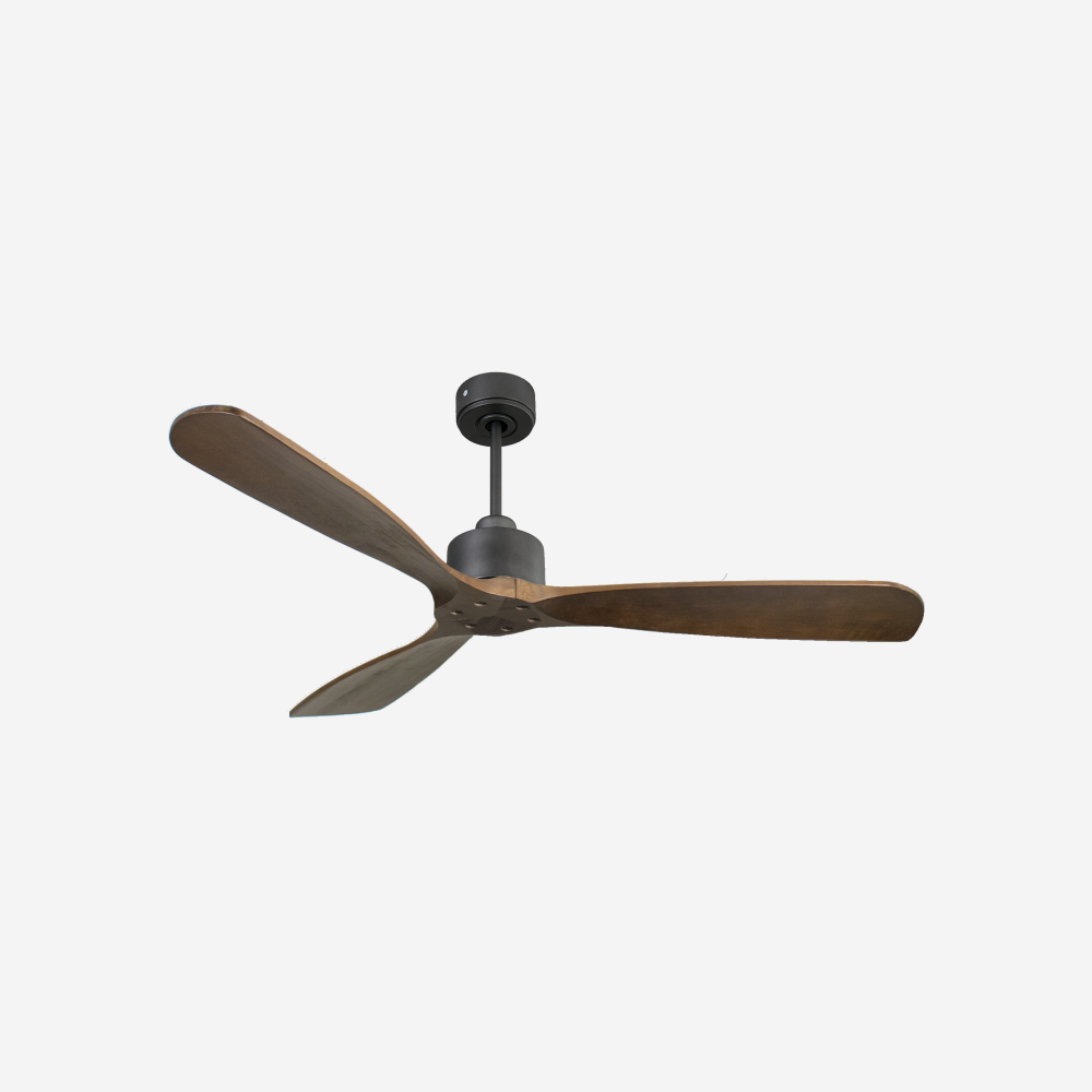 Ventilateur de plafond Réversible  Thermostat Wifi Moteur à courant continu Toits en pente Télécommande Hypersilence Mémoire FullWood