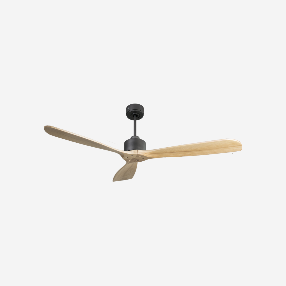 Ventilateur de plafond Réversible  Thermostat Wifi Moteur à courant continu Toits en pente Télécommande Hypersilence Mémoire FullWood