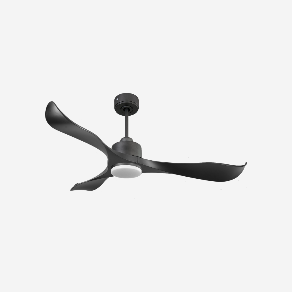Ventilateur de plafond Réversible  Thermostat Dimmable Wifi Moteur à courant continu Toits en pente Télécommande Lumière à trois tons Adaptateur 2/3 Lames