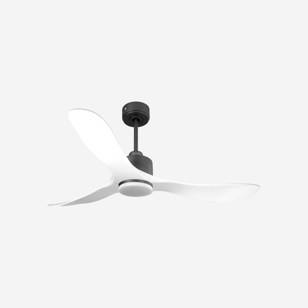 Ventilateur de plafond Réversible  Thermostat Dimmable Wifi Moteur à courant continu Toits en pente Télécommande Lumière à trois tons Hypersilence Mémoire