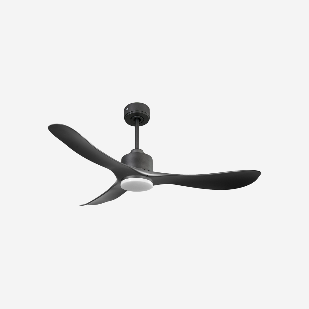 Ventilateur de plafond Réversible  Thermostat Dimmable Wifi Moteur à courant continu Toits en pente Télécommande Lumière à trois tons Hypersilence Mémoire