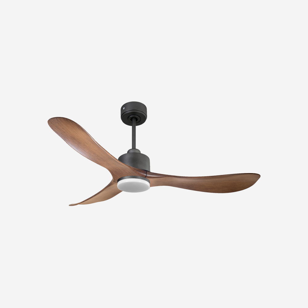 Ventilateur de plafond Réversible  Thermostat Dimmable Wifi Moteur à courant continu Toits en pente Télécommande Lumière à trois tons Hypersilence Mémoire