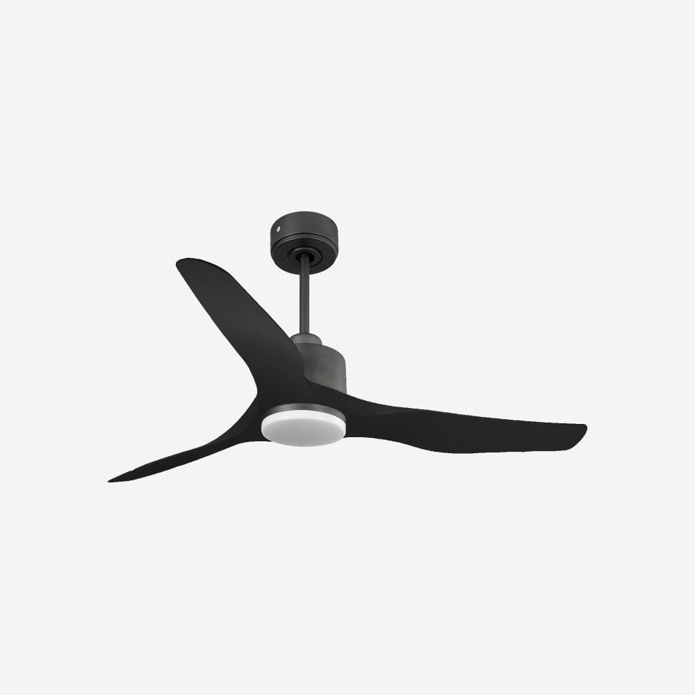 Ventilateur de plafond Réversible  Thermostat Dimmable Wifi Moteur à courant continu Toits en pente Télécommande Lumière à trois tons Adaptateur 2/3 Lames