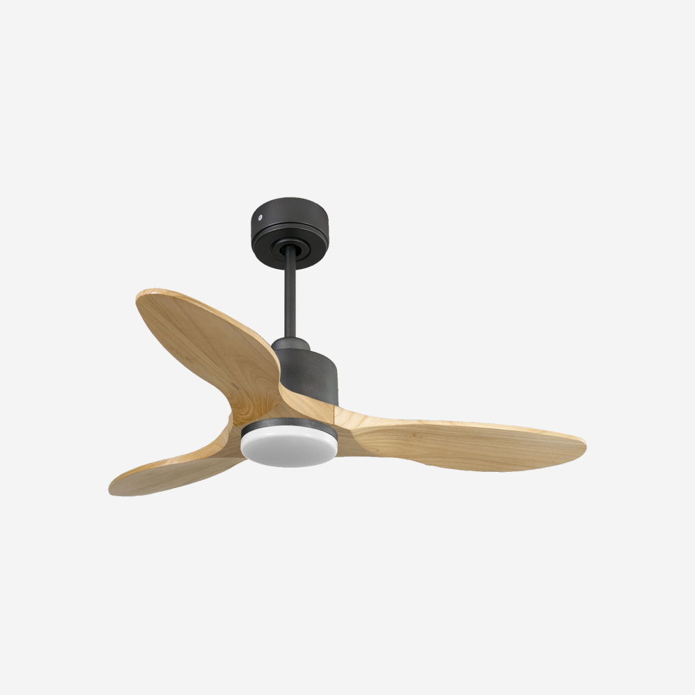Ventilateur de plafond Réversible  Thermostat Dimmable Wifi Moteur à courant continu Toits en pente Télécommande Lumière à trois tons Hypersilence Mémoire