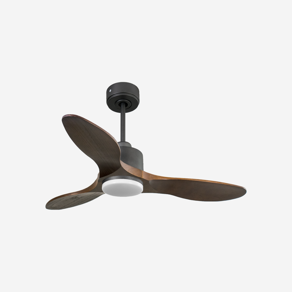 Ventilateur de plafond Réversible  Thermostat Dimmable Wifi Moteur à courant continu Toits en pente Télécommande Lumière à trois tons Hypersilence Mémoire