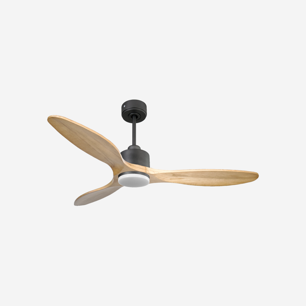 Ventilateur de plafond Réversible  Thermostat Dimmable Wifi Moteur à courant continu Toits en pente Télécommande Lumière à trois tons Hypersilence Mémoire