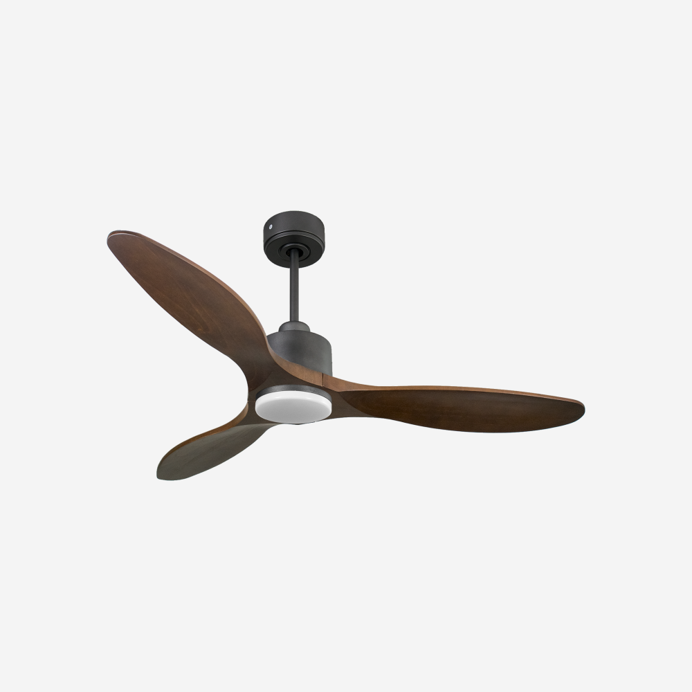 Ventilateur de plafond Réversible  Thermostat Dimmable Wifi Moteur à courant continu Toits en pente Télécommande Lumière à trois tons Hypersilence Mémoire
