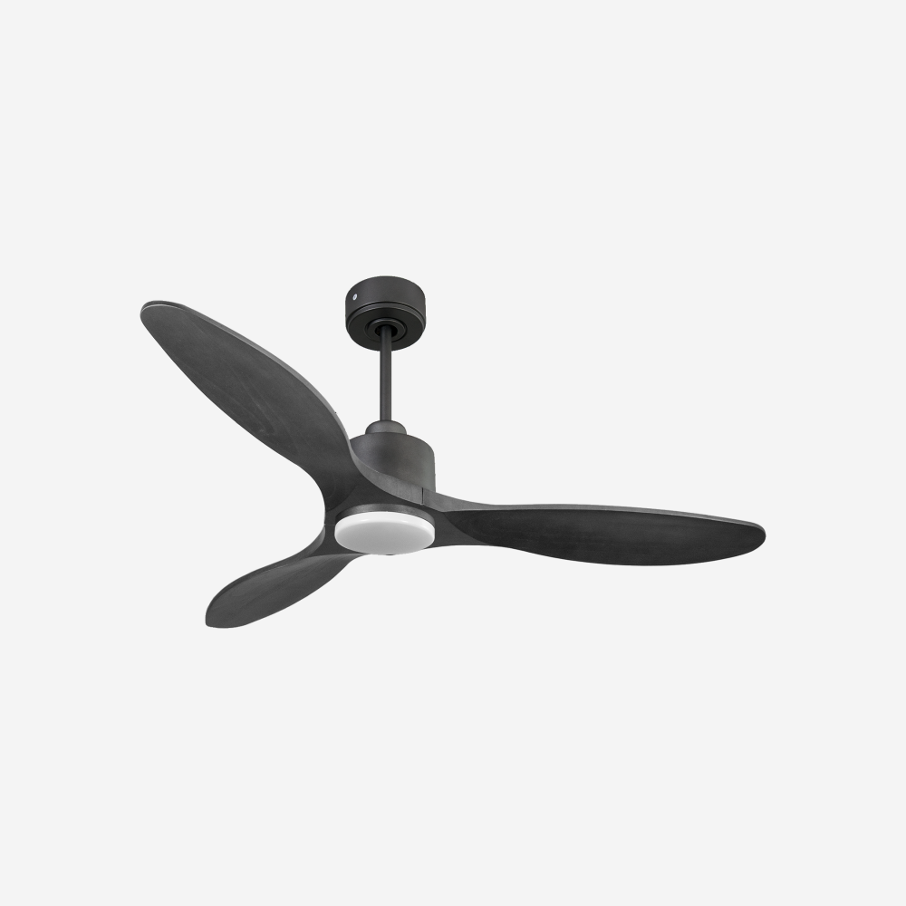 Ventilateur de plafond Réversible  Thermostat Dimmable Wifi Moteur à courant continu Toits en pente Télécommande Lumière à trois tons Hypersilence Mémoire