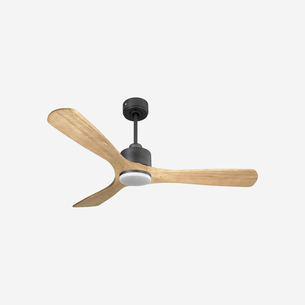 Ventilateur de plafond Réversible  Thermostat Dimmable Wifi Moteur à courant continu Toits en pente Télécommande Lumière à trois tons Hypersilence Mémoire