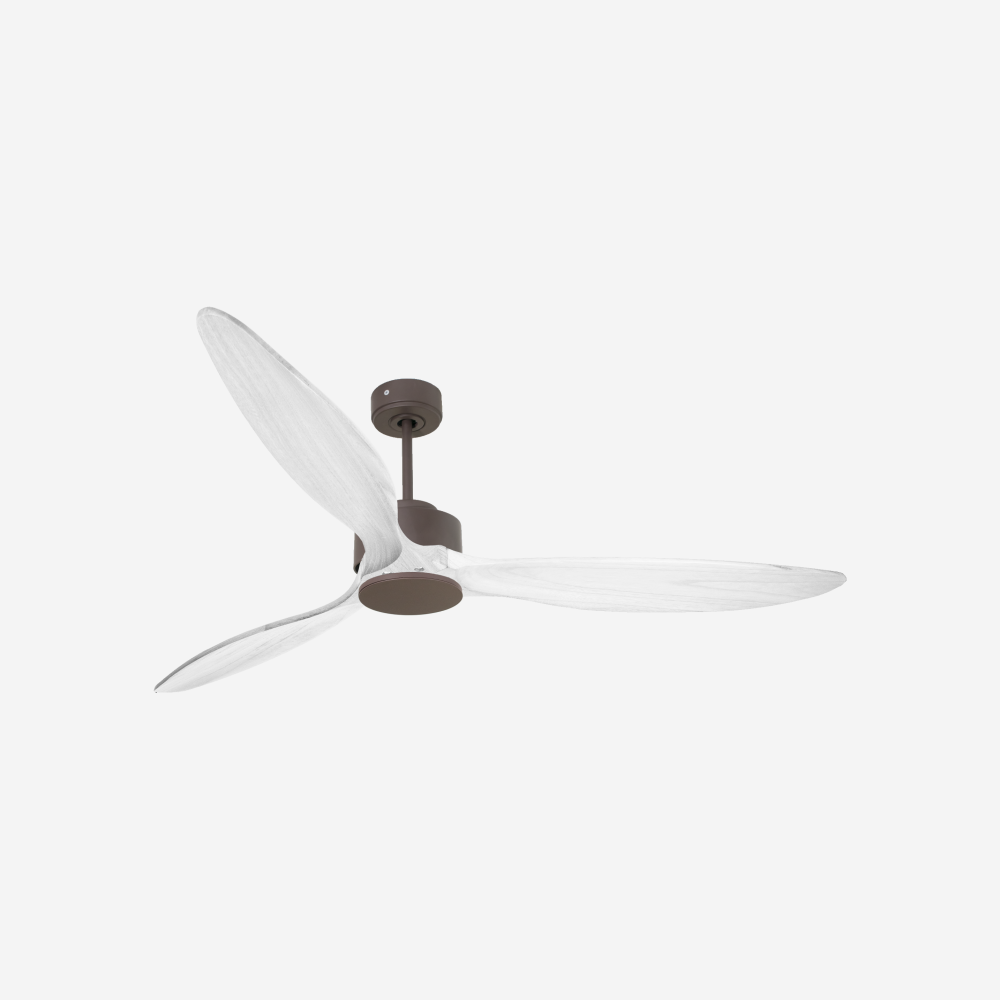 Ventilateur de plafond Réversible  Thermostat Wifi Moteur à courant continu Toits en pente Télécommande Hypersilence Mémoire FullWood