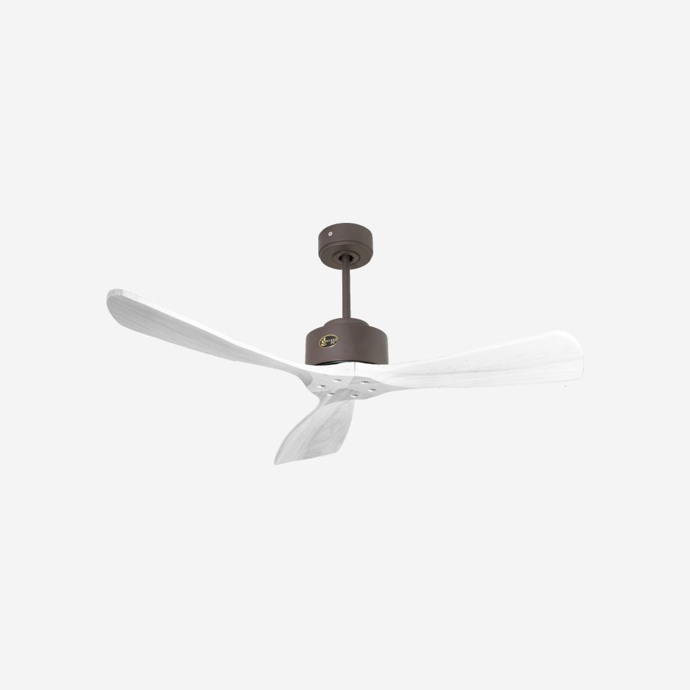 Ventilateur de plafond Réversible  Thermostat Wifi Moteur à courant continu Toits en pente Télécommande Hypersilence Mémoire FullWood