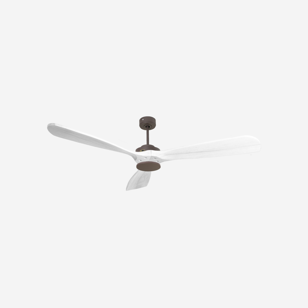 Ventilateur de plafond Réversible  Thermostat Wifi Moteur à courant continu Toits en pente Télécommande Hypersilence Mémoire FullWood