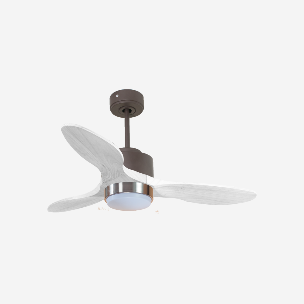 Ventilateur de plafond Réversible  Thermostat Dimmable Wifi Moteur à courant continu Toits en pente Télécommande Lumière à trois tons Hypersilence Mémoire
