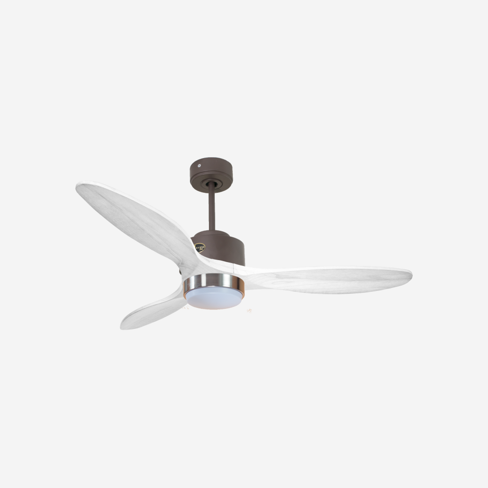 Ventilateur de plafond Réversible  Thermostat Dimmable Wifi Moteur à courant continu Toits en pente Télécommande Lumière à trois tons Hypersilence Mémoire