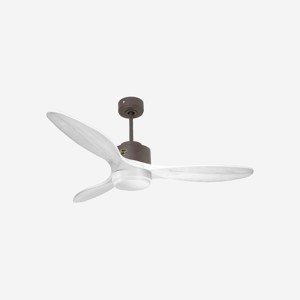 Ventilateur de plafond Réversible  Thermostat Dimmable Wifi Moteur à courant continu Toits en pente Télécommande Lumière à trois tons Hypersilence Mémoire