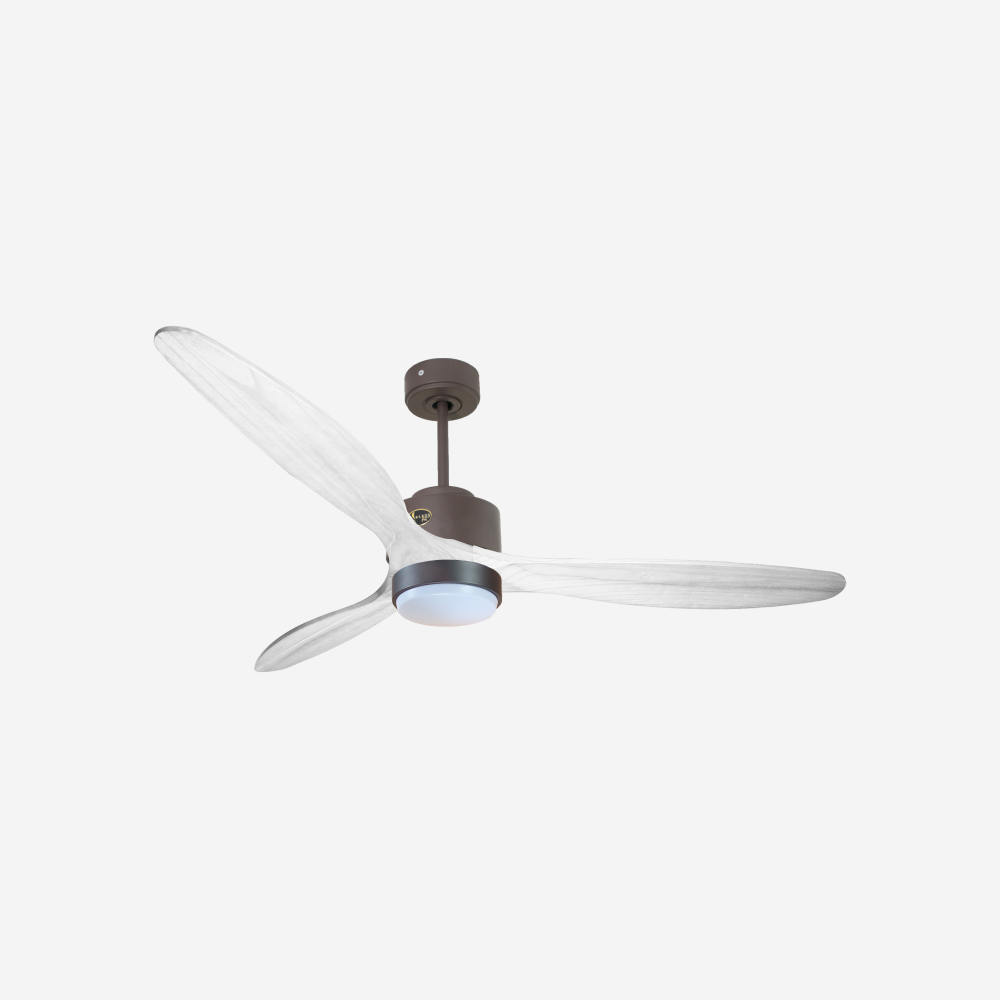 Ventilateur de plafond Réversible  Thermostat Dimmable Wifi Moteur à courant continu Toits en pente Télécommande Lumière à trois tons Hypersilence Mémoire