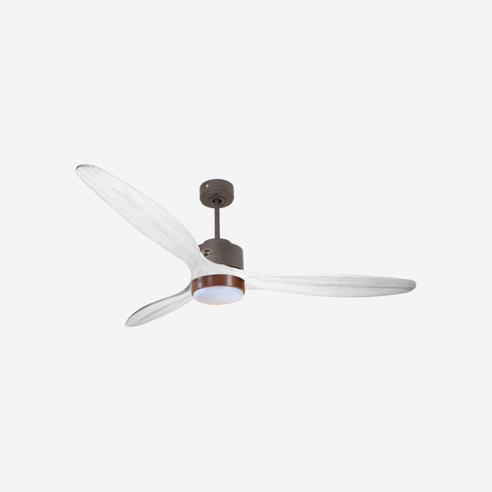Ventilateur de plafond Réversible  Thermostat Dimmable Wifi Moteur à courant continu Toits en pente Télécommande Lumière à trois tons Hypersilence Mémoire