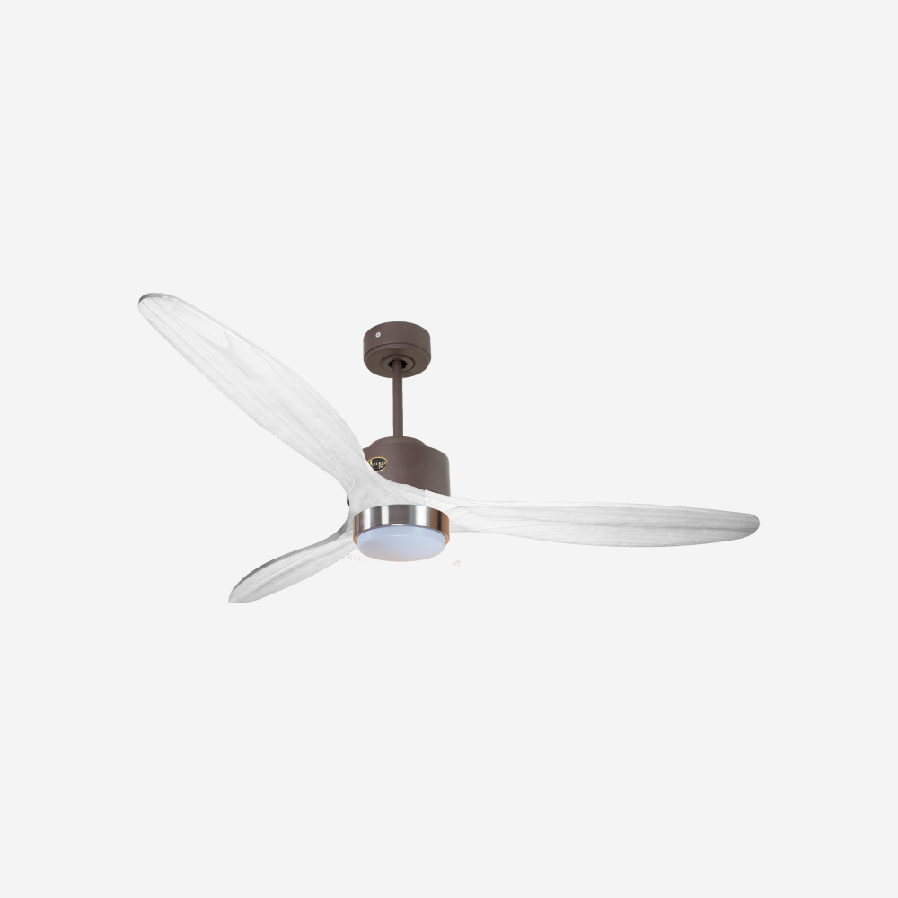 Ventilateur de plafond Réversible  Thermostat Dimmable Wifi Moteur à courant continu Toits en pente Télécommande Lumière à trois tons Hypersilence Mémoire