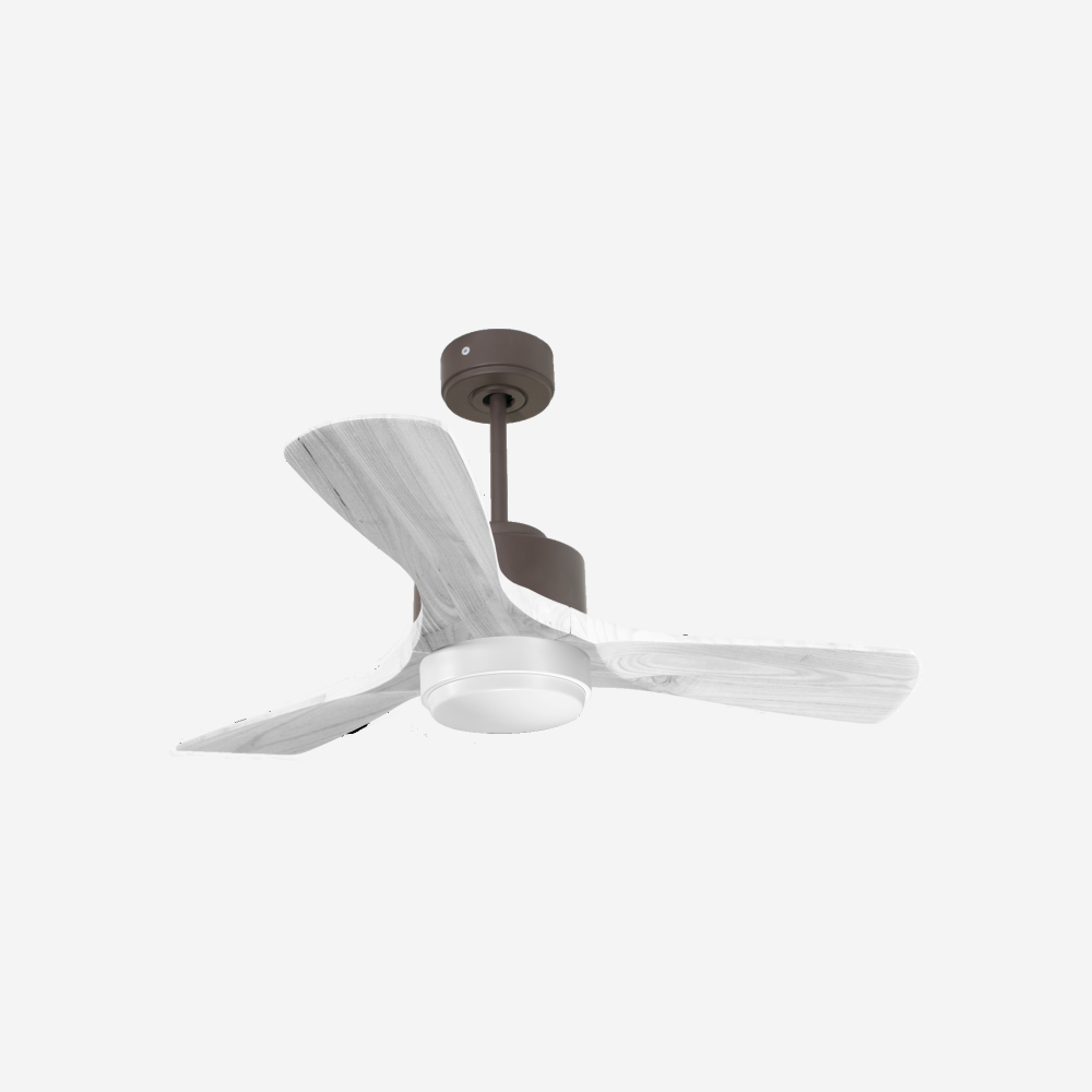 Ventilateur de plafond Réversible  Thermostat Dimmable Wifi Moteur à courant continu Toits en pente Télécommande Lumière à trois tons Hypersilence Mémoire
