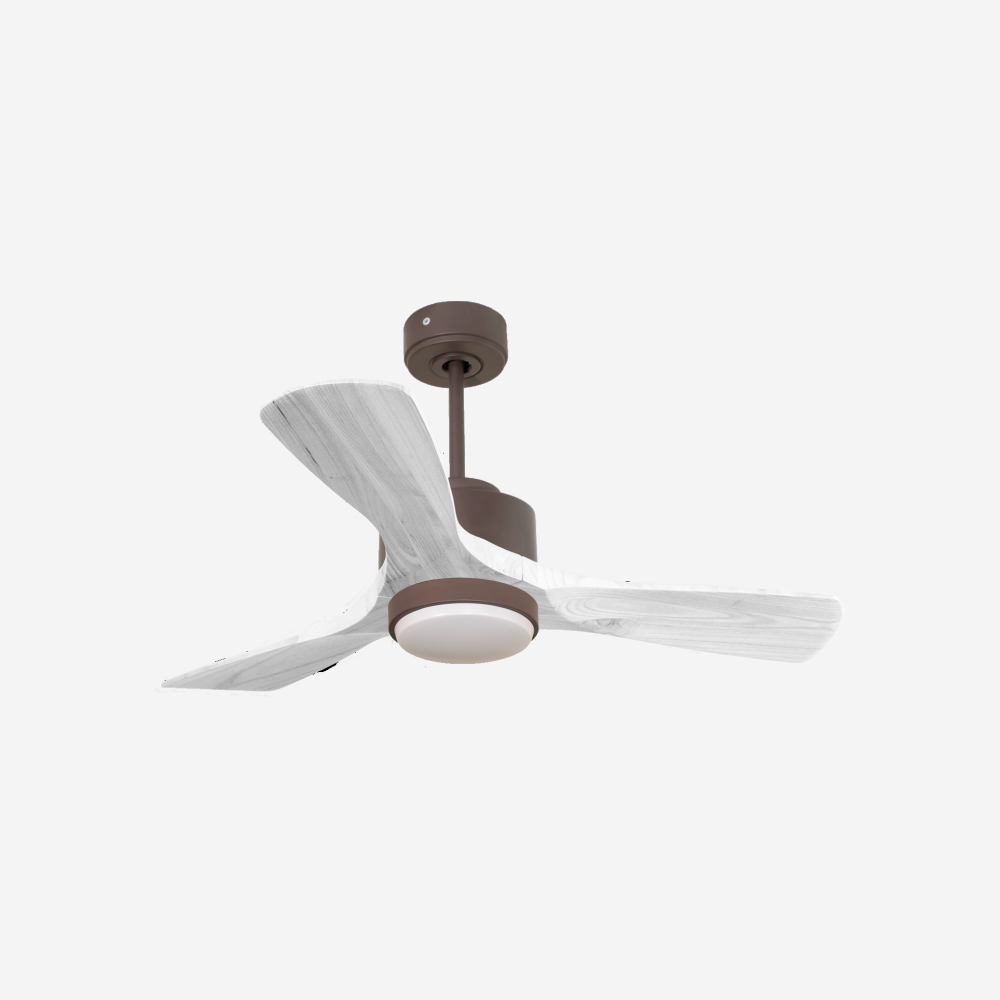 Ventilateur de plafond Réversible  Thermostat Dimmable Wifi Moteur à courant continu Toits en pente Télécommande Lumière à trois tons Hypersilence Mémoire
