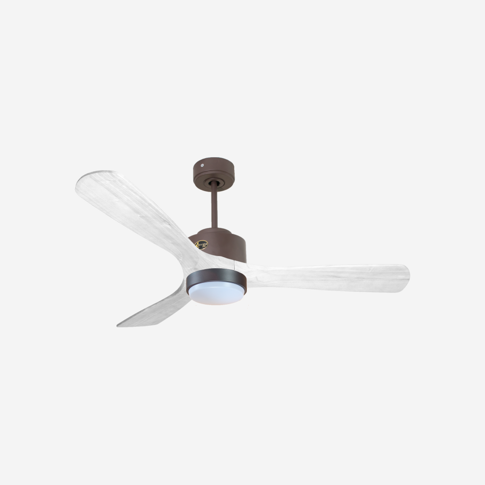 Ventilateur de plafond Réversible  Thermostat Dimmable Wifi Moteur à courant continu Toits en pente Télécommande Lumière à trois tons Hypersilence Mémoire
