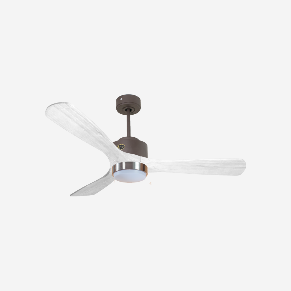 Ventilateur de plafond Réversible  Thermostat Dimmable Wifi Moteur à courant continu Toits en pente Télécommande Lumière à trois tons Hypersilence Mémoire