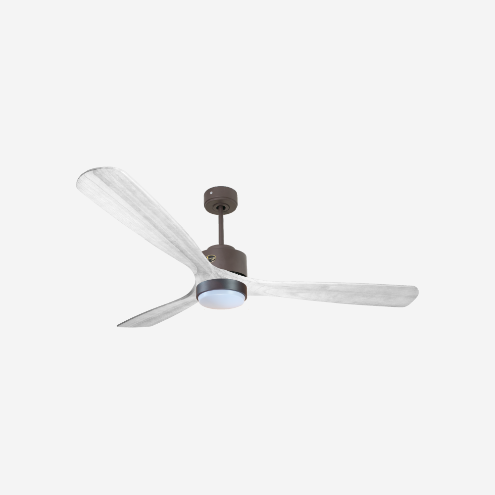 Ventilateur de plafond Réversible  Thermostat Dimmable Wifi Moteur à courant continu Toits en pente Télécommande Lumière à trois tons Hypersilence Mémoire