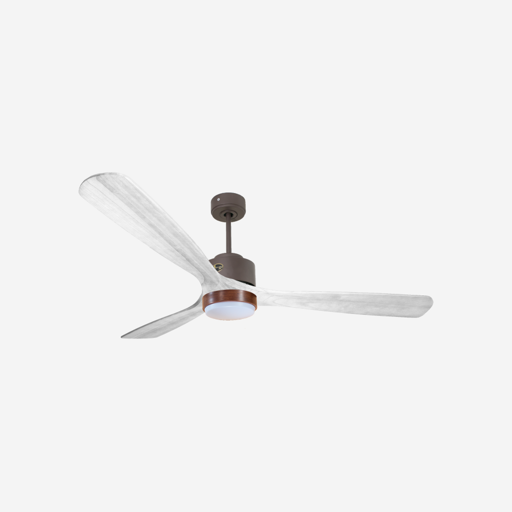Ventilateur de plafond Réversible  Thermostat Dimmable Wifi Moteur à courant continu Toits en pente Télécommande Lumière à trois tons Hypersilence Mémoire