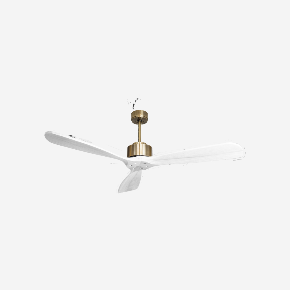Ventilateur de plafond Réversible  Thermostat Wifi Moteur à courant continu Toits en pente Télécommande Hypersilence Mémoire FullWood